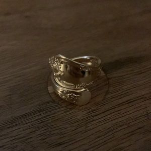 Gold tone spoon ring